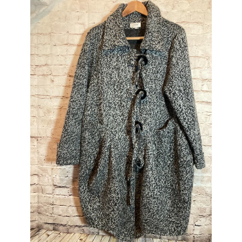 Dorman Wool Coat Womens Medium Gray Heavyweight Long Line Artsy Lagenlook Pocket